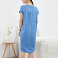 thumbnail image 3 of Besolor Chemises de Nuit Grande Taille pour Femmes Été Confortables à Manches Courtes Col Ras du Cou Vêtements de Nuit Chemises de Sommeil Robe de Nuit, 3 of 5