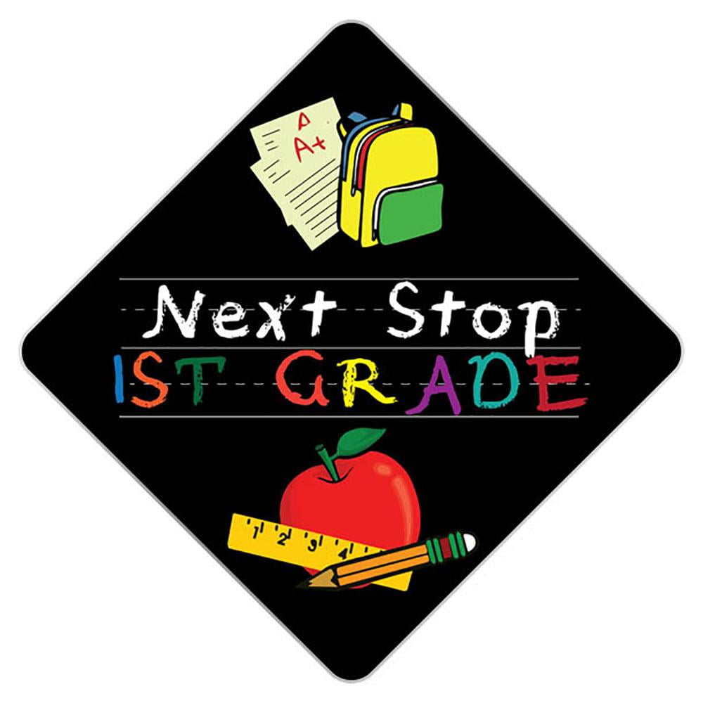 Elementary Graduation Cap - Next Stop First Grade Tassel Topper + Grad Cap + Charm