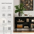 thumbnail image 5 of EYYTHUNG Black Storage Cabinet with Faux Marble Top & Adjustable Shelves, Modern Accent Cabinet Wooden Credenza Sideboard Buffet Cabinet, 5 of 9