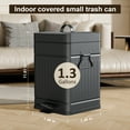 thumbnail image 6 of TINANA Small Trash Can with Lid: 5L, 1.3 Gallon Stainless Steel Dog Poop Trash Can, Rectangle Trash Can with Step Pedal, Retro Kitchen Garbage Can for Farmhouse, Craft Room, Office, Garage, Black, 6 of 7