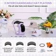 thumbnail image 4 of Adnoom Auto Hat Heat Press Machine, 3-in-1 Cap press, with 3pcs Interchangeable Platen, Heat Transfer Printing for Caps, Hats, Purple, 4 of 8