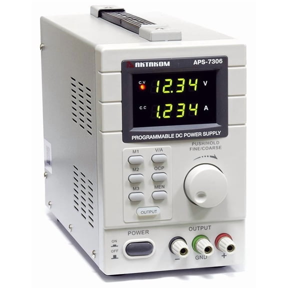 Linear, adjustable DC Power Supply 30V 5A, precision control, mode - CC, CV, memory, with Free AKTAKOM Original Software Control via PC, preset, and even one of the kind Voice Guide