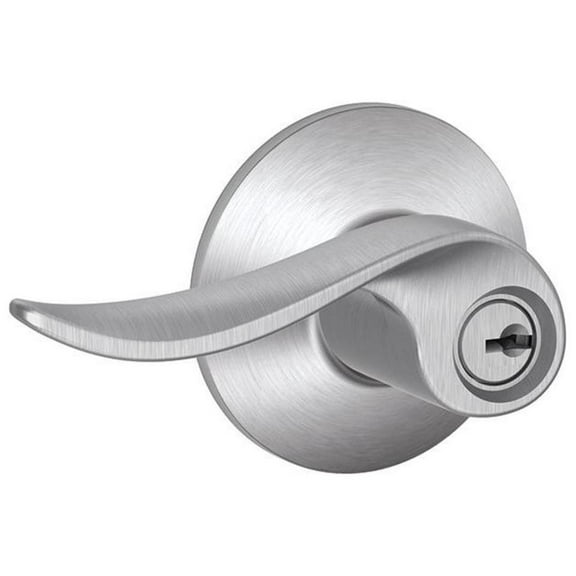 Schlage F51A SAC 626 Sacramento Lever Keyed Entry Lock, Satin Chrome