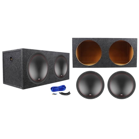MTX 5515-22 15" 800 Watt DVC 2-ohm Car Audio Subwoofer+Sealed Sub Box Enclosure