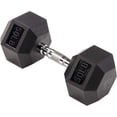 thumbnail image 1 of Rubber Encased Hex Dumbbell in Pairs  Singles or Set, 1 of 5