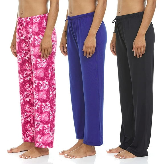 Lounge Pants for Women 3 Pack Sleep Casual Sleep Bottom Pajama Pants Set B, Large