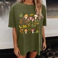 thumbnail image 4 of Htigea Cute Graphic Tees for Women Oversized Summer T Shirts Casual Short Sleeve Crewneck Tops Army Green S, 4 of 7