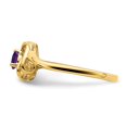 thumbnail image 3 of Diamond2Deal 14k Bague Triangle Améthyste en Or Jaune pour Femmes Taille - 7, 3 of 3