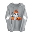 thumbnail image 6 of AGWOLF Halloween Sweatshirts Women Cute Ghost Graphic Pullover Hoodies Stretch Going Out Long Sleeve Sweater Tops Halloween Costumes Gray XL, 6 of 7