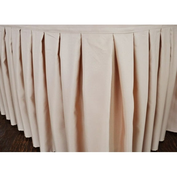 Wedding Linens Inc. 6ft Polyester Table Skirt for Rectangle or Round Tables, for Home Decor Wedding Birthday - Champagne