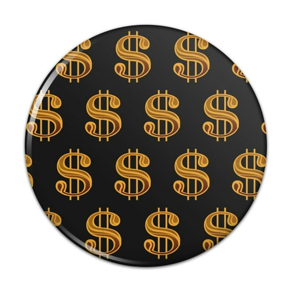 Gold Dollar Sign Money Pattern Pinback Button Pin
