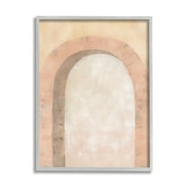 Stupell Industries Modern Muted Arch Abstract Painting Gray Framed Art Print Wall Art, 24 x 30