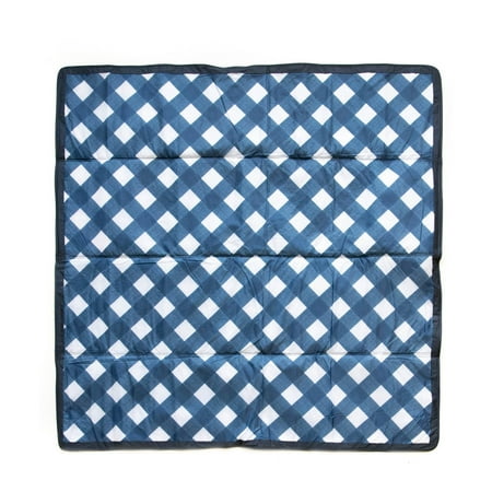UPC: 0812967029600 | Little Unicorn 5 x 5 Water-Resistant All Ages Unisex Picnic Blanket Navy Plaid Polyester Fabric