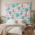 thumbnail image 3 of Teal Blue Red Coral Tapestry for Bedroom Wall Hanging Tapestry, Coastal Nautical Summer Beach Ceiling Backdrop Tapestries Poster Blanket Wall Decor for Teens Room Living Room Dorm 59" x 79", 3 of 8