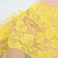 thumbnail image 4 of Women's Sheer Floral Lace Triangle Mantilla Scarf Lightweight Tassel Shawl Wrap Head Scarf- Yellow, 4 of 6