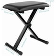thumbnail image 2 of Heavy Duty, Double X, Height Adjustable Piano Keyboard Stand with Locking Straps, Piano Bench Stool 3-Position Height Adjustment Folding Padded Keyboard Bench Stand and Bench Combo, 2 of 8
