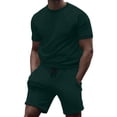 thumbnail image 1 of Conjuntos cortos Cagnkofi para hombre, conjuntos de 2 piezas, chándales de verano, camisetas y pantalones cortos casuales de manga corta con cuello redondo, chándal, 1 of 6