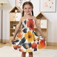 DALAWU Lightweight Orange Yellow Flower Pattern Smocked Sundress ...