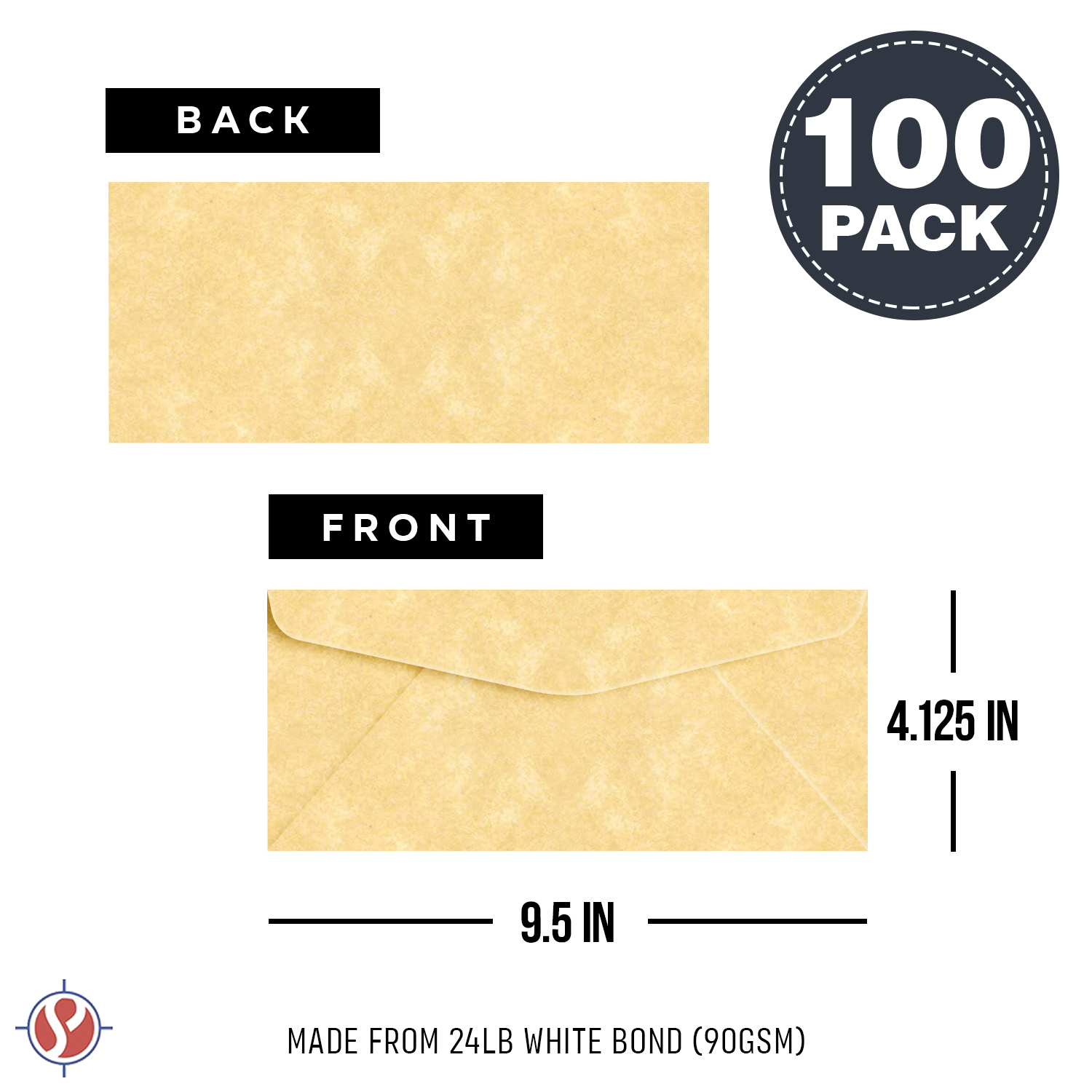 New Champagne #10 Parchment Business Envelopes – Perfect for Invitations, Greetings, Holiday, Office, Invoices, Letters, Mailings | 4 1/8 x 9 1/2 Inches | 100 Per Pack