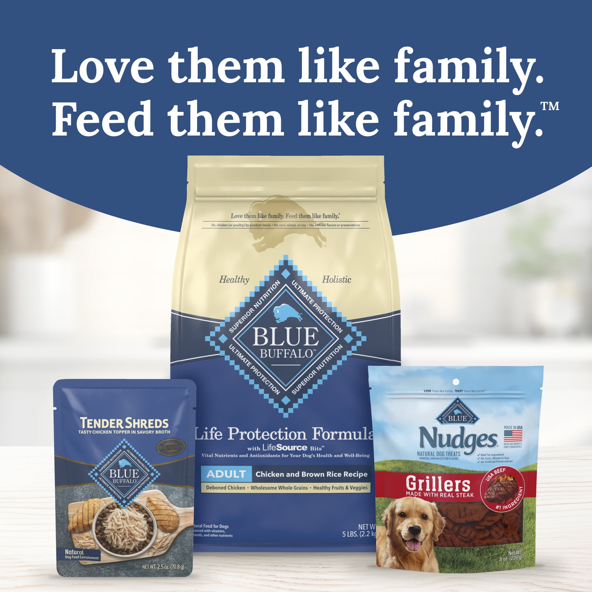 Blue Buffalo Tender Shreds Chicken Toppers, Dog Food, Chicken, 2.5oz. Pouch