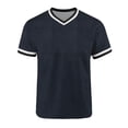 thumbnail image 6 of Kojanyu Men's V-Neck Short Sleeve Shirts Contrast Trim Ringer Tees 2026 Casual Summer Tops Plus Size S-3XL, 6 of 7