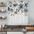 thumbnail image 5 of Blue Brown Spring Floral Sheer Curtains 108 Inches Extra Long, Botanical Vintage Light Filering Curtains, Privacy Drapes Simi Floor to Veiling Curtain for Living Room Bedroom Large Window Treatment, 5 of 9
