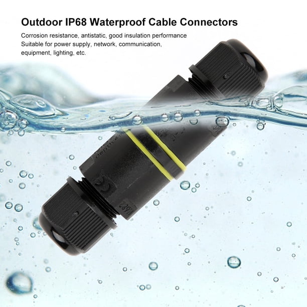 Conector de Cable Para Exteriores de 2 Piezas, Conector de Cable Eléctrico A Prueba de Agua Ip68, Accesorio de Conector de Cable Eléctrico de Caja de Conexiones de 3 Pines, Para Fuente de Alimentación Khall 1.0102E+12