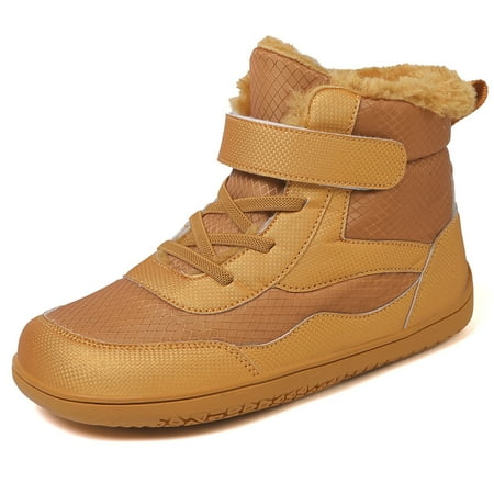 

Ediodpoh Children s Winter Fashion Warm Plus Thickened Snow Boots Solid Color Non Comfortable Sports Shoes Winter Boots for Girls Brown 13.5