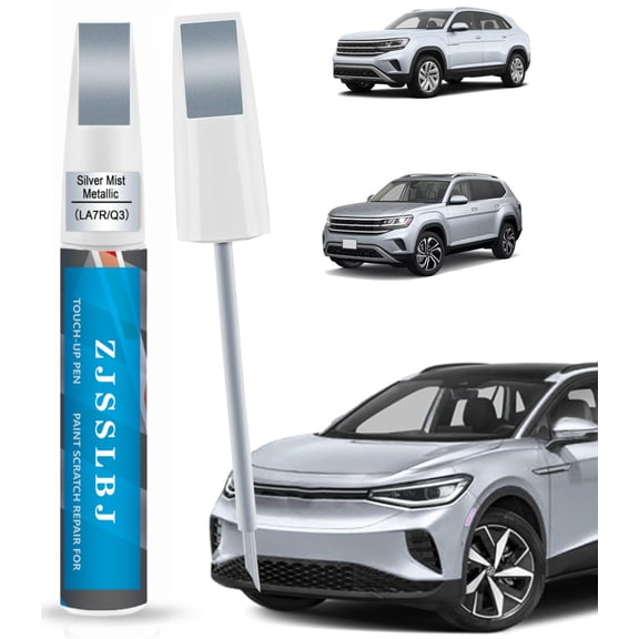 LA7R/Q3 Silver Mist Metallic Touch Up Paint Compatible with Volkswagen Exact Match 2 in 1 Touch up Paint for Chips and Nicks Repair with 2pcs Disposable Micro Applicators