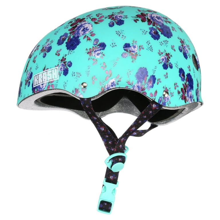 Krash! Fierce Flower Bike Helmet, Mint, Youth 8+ (54-58cm