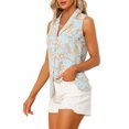 thumbnail image 4 of INSPIRE CHIC Women's Hawaiian Shirt for Tropical Floral Button Down Blouse XS Light Blue, 4 of 6