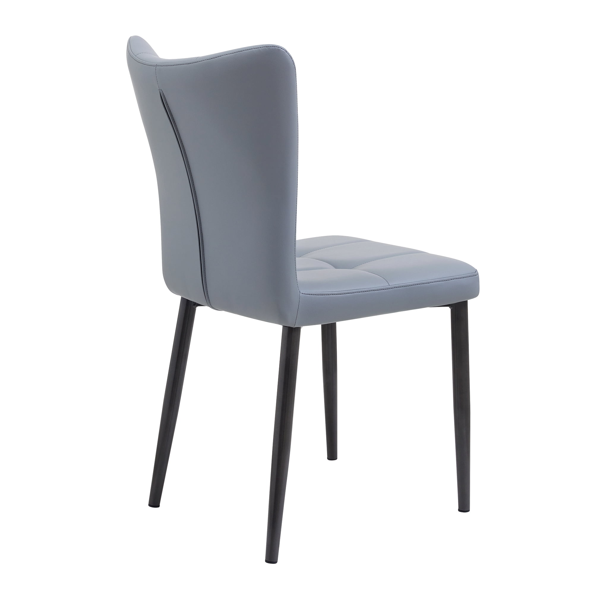 Euroco Upholstered Dining Chairs Set of 2, Modern Kitchen Chairs with High Backrest & Metal Legs for Kitchen Dining Room,Grey
