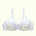 thumbnail image 4 of Bigersell Back Smoothing Bras for Women Clearance Bras for Women Wirefree Wire-Free Bra Style B5103 V-Neck Convertible Bras Hook and Eye Bra Closure Regular Size Sleep Bras for Women White M, 4 of 4