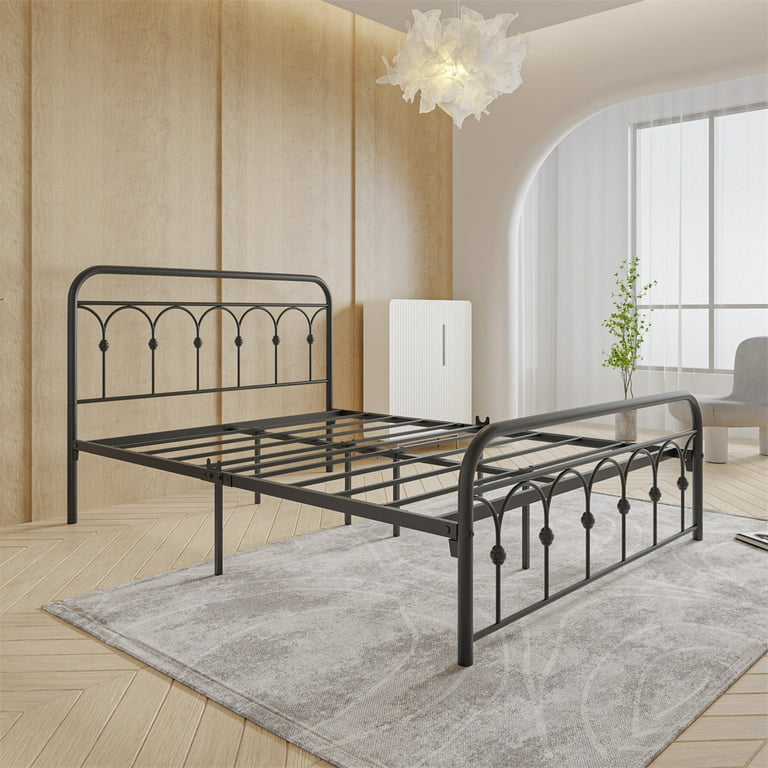 Metal cot with storage top