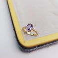 thumbnail image 2 of Natural 14K Yellow Gold Plated Purple Amethyst Ring 925 Sterling Silver Handamde Ring Woman Wedding Gift Ring Peomise Ring Birthstone Gift Ring, 2 of 3