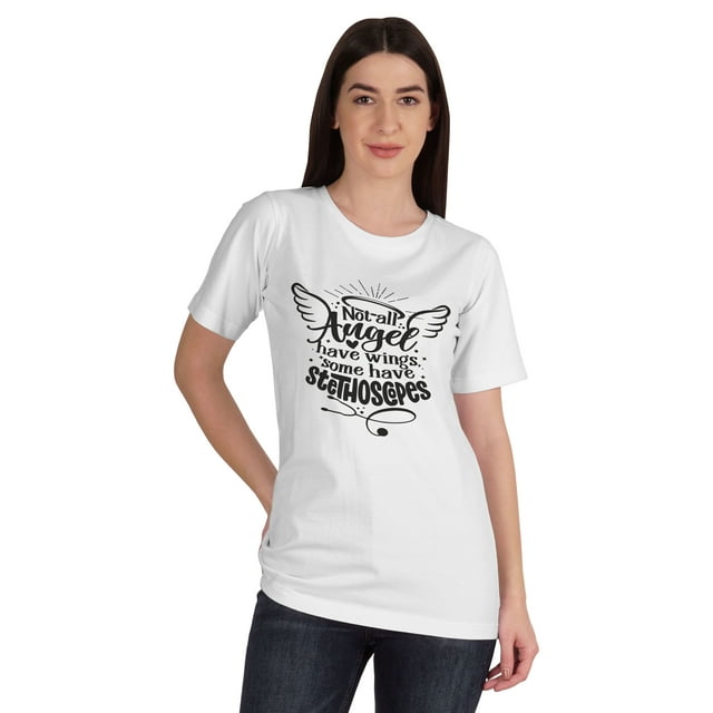 Inkmeso T-shirt Nurse pour Femmes Not All Angel Have Wings Some Have Stethoscopes