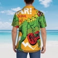 thumbnail image 4 of Balery Cool Dinosaur Playing Guitar Camisas hawaianas de manga corta para hombre, camisas playeras de corte holgado, camisas de vacaciones con botones,3X-Large, 4 of 7