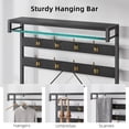thumbnail image 3 of Aoile 4-in-1 Hall Tree, Entryway Bench with Coat Rack Freestanding, Shoe Bench with 8 Hooks & 3-Tier Storage Shelf, Black, 3 of 8