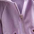 thumbnail image 3 of breaise Toddler Winter Coat Fleece Zip up Hooded Bear Ears Warm Fuzzy Baby Kids Jacket Outerwear Sweater Purple 6-7Years, 3 of 9
