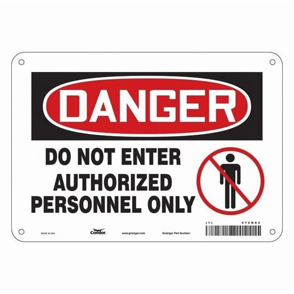 Condor Safety Sign,7 inx10 in,Polyethylene 472N03