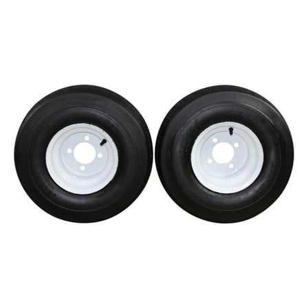 Antego Tire and Wheel 18x8.50-8 with 8x7 White Assembly for Golf Cart and Lawn Mower (Set of 2)