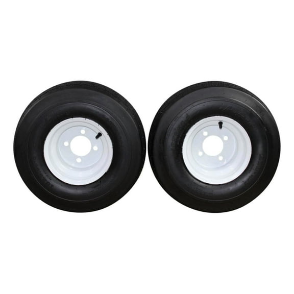 Antego Tire and Wheel 18x8.50-8 with 8x7 White Assembly for Golf Cart and Lawn Mower (Set of 2)