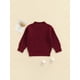 thumbnail image 3 of Niño pequeño bebé niña niño suéter de punto blusa jersey sudadera cálido cuello redondo camisetas de manga larga XBTCLXEBCO 12-24 meses, Rojo, 3 of 6