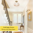 thumbnail image 2 of Semi Flush Mount Ceiling Light, Vintage Small Ceiling Light Fixture,Hallway Lighting Fixture with Amber Glass,Kitchen Ceiling Mount Lighting for Bedroom, Bathroom, Porch, 2 of 9