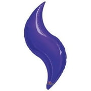 Angle View: Anagram International 1642399 Curve Flat Foil Balloon, 36", Purple