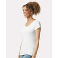 thumbnail image 3 of Gildan Softstyle Women’s V-Neck T-Shirt, V Neck Tee for Women's, Full Cotton, White, 2XL, 3 of 5