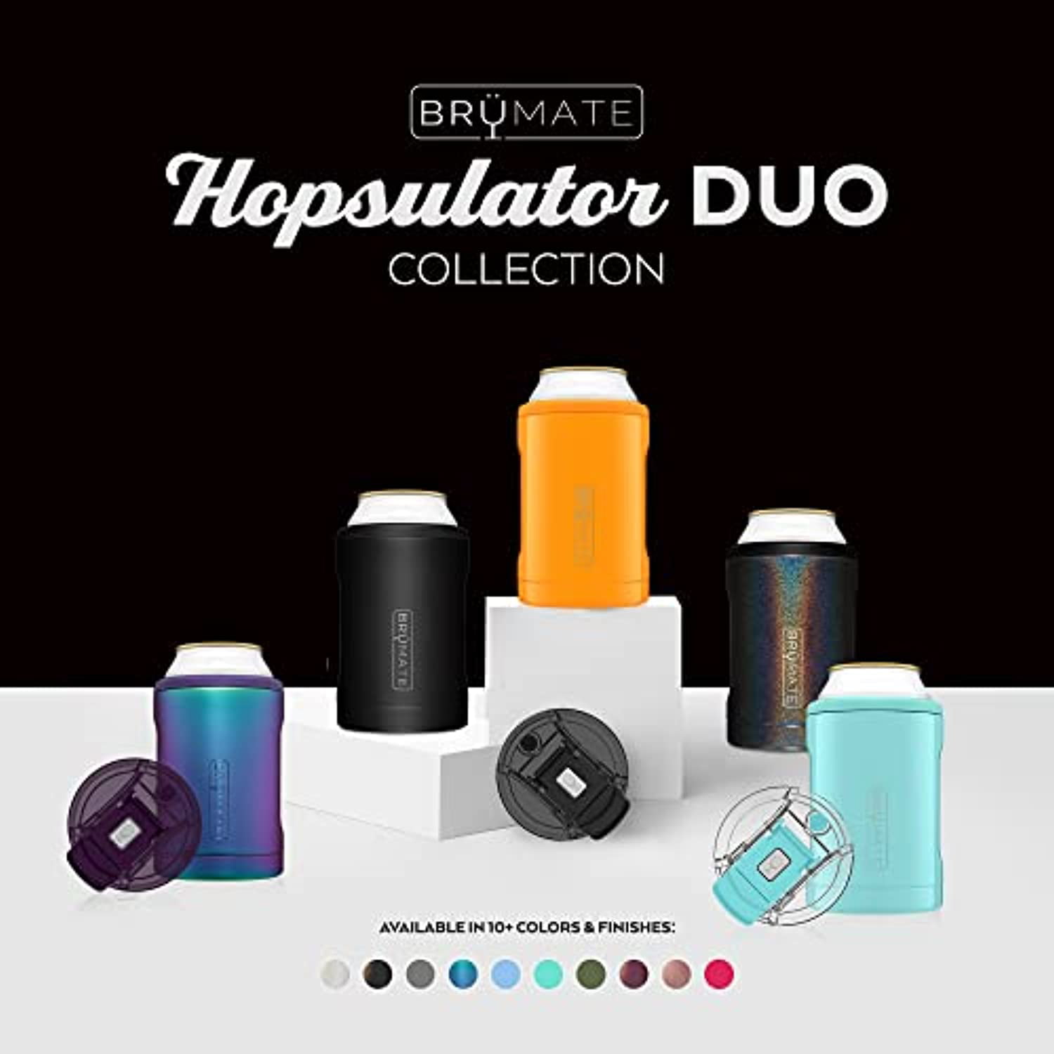 BrüMate Hopsulator Duo 2-in-1 Can Cooler Insulated for 12oz Cans + 100%  Leak Proof Tumbler with Lid | Can Insulated for Hard Seltzer, Beer, Soda  and
