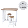 thumbnail image 4 of Barra Desayunador De Madera 2 Personas, Incluye Taburetes ELLEGANCE HOUSEWARE KT00545, 4 of 5
