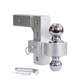 thumbnail image 2 of Aluminum 4 Levels Adjustable 6" Trailer Raise Drop W/ Tow Hook Double Ball Mount 2 Inch Standard Receiver Parts ,Dependable Strength, 2 of 6