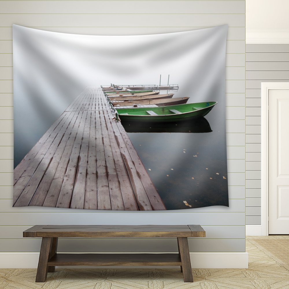 Wall26 Tapestry Lake Jetty Boat Dock Canvas Art Wall Decor 68x80